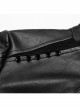 Handsome Black Faux Leather Spliced Mesh With Hollow Spiked Rivets In The Front Punk Style Short Leather Jacket