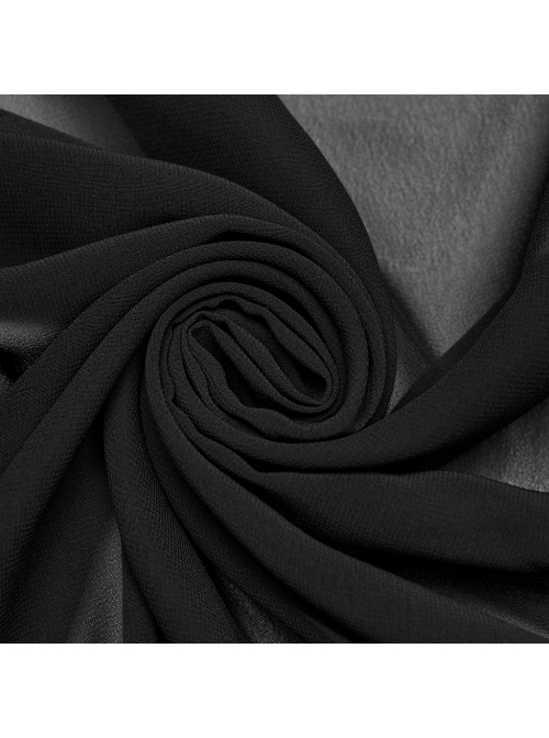 Sexy Loose Black Elegant Chiffon Braided Rope Belt Gothic Style Multi Wear Sun Protection Long Sleeved Jacket