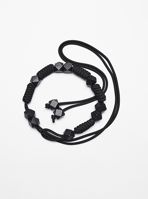 Sexy Loose Black Elegant Chiffon Braided Rope Belt Gothic Style Multi Wear Sun Protection Long Sleeved Jacket