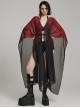 Sexy Loose Black And Red Elegant Chiffon Braided Rope Belt Gothic Style Multi Wear Sun Protection Long Sleeved Jacket