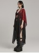 Sexy Loose Black And Red Elegant Chiffon Braided Rope Belt Gothic Style Multi Wear Sun Protection Long Sleeved Jacket