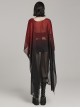 Sexy Loose Black And Red Elegant Chiffon Braided Rope Belt Gothic Style Multi Wear Sun Protection Long Sleeved Jacket