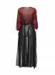 Sexy Loose Black And Red Elegant Chiffon Braided Rope Belt Gothic Style Multi Wear Sun Protection Long Sleeved Jacket