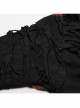 Personalized Black And Red Tattered Knitted Tie Dye Front And Back Hollow Punk Style Loose Long Sleeved T-Shirt