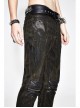 Ax-Winged Embroidered Irregular Pattern Zipper Brown Punk Pants