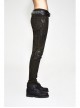 Ax-Winged Embroidered Irregular Pattern Zipper Brown Punk Pants