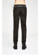 Ax-Winged Embroidered Irregular Pattern Zipper Brown Punk Pants