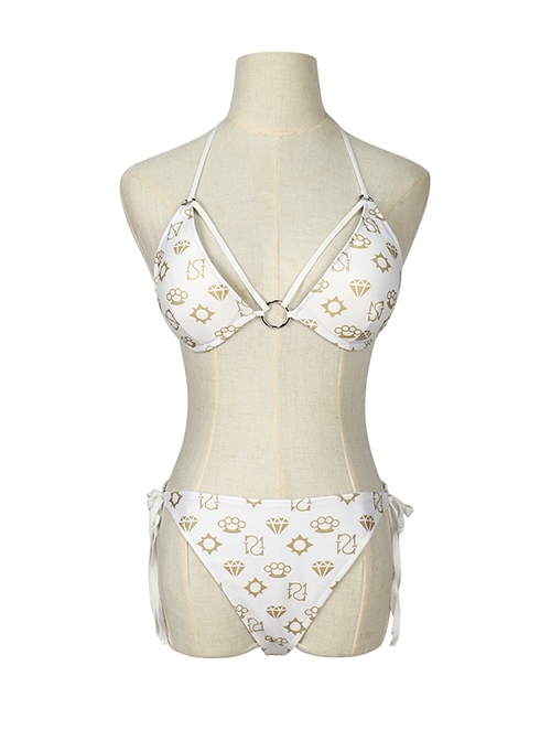 Grand Theft Auto GTA White Printing Bikini Swimsuit Halloween Cosplay Costume Full Set