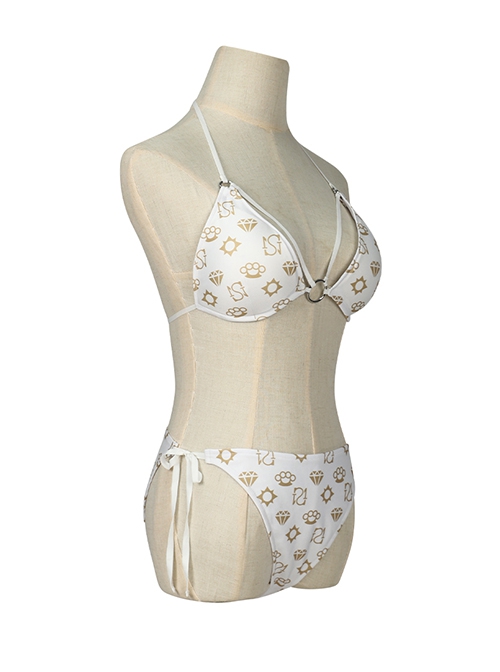 Grand Theft Auto GTA White Printing Bikini Swimsuit Halloween Cosplay Costume Full Set