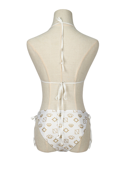 Grand Theft Auto GTA White Printing Bikini Swimsuit Halloween Cosplay Costume Full Set