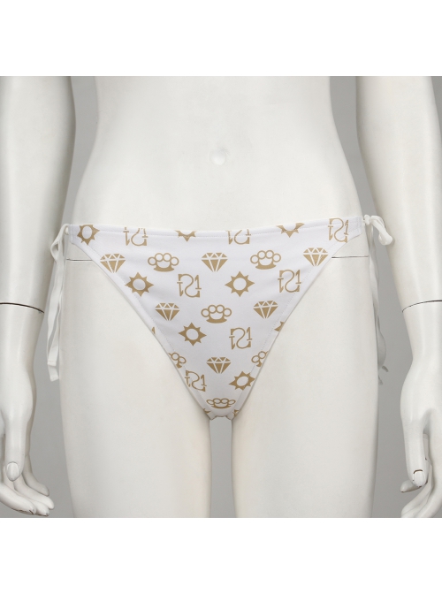 Grand Theft Auto GTA White Printing Bikini Swimsuit Halloween Cosplay Costume Full Set