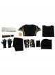 Movie Mighty Morphin Power Rangers Black Ranger Outfits Halloween Cosplay Costume Set Without Boots
