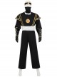 Movie Mighty Morphin Power Rangers Black Ranger Outfits Halloween Cosplay Costume Set Without Boots