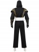 Movie Mighty Morphin Power Rangers Black Ranger Outfits Halloween Cosplay Costume Set Without Boots