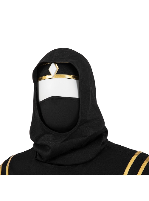 Movie Mighty Morphin Power Rangers Black Ranger Outfits Halloween Cosplay Costume Set Without Boots
