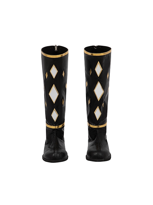 Movie Mighty Morphin Power Rangers Black Ranger Outfits Halloween Cosplay Accessories Black Boots
