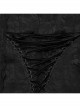 Gorgeous Black Non Stretch Woven Patchwork Lace Button Down With Center Hook Front Gothic Puff Sleeve Shirt