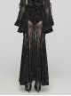 Sexy And Slightly See Through Black Stretch Lace Spliced Mesh Front And Back Delicate Rope Gothic Hip Hugging Skirt