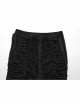 Sexy And Slightly See Through Black Stretch Lace Spliced Mesh Front And Back Delicate Rope Gothic Hip Hugging Skirt