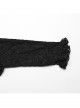 Black Gorgeous Woven Patchwork Lace Center Front Ruffle Stand Collar Gothic Balloon Sleeve Shirt