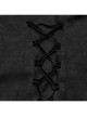 Black Gorgeous Woven Patchwork Lace Center Front Ruffle Stand Collar Gothic Balloon Sleeve Shirt