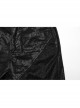 Gorgeous Black Printed Woven Paneled Lace Bungee Cord Embellished Gothic Slim Fit Leggings