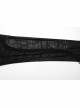 Gorgeous Black Printed Woven Paneled Lace Bungee Cord Embellished Gothic Slim Fit Leggings
