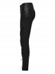 Gorgeous Black Printed Woven Paneled Lace Bungee Cord Embellished Gothic Slim Fit Leggings