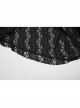 Black Gorgeous Velvet Patchwork Lace Mesh Wave Hem Gothic Style Long Sleeved Dress