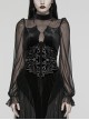 Body Shaping Black Velvet Appliqué Embroidered Back Cord Zipper Gothic Retro Corset