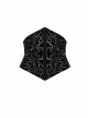 Body Shaping Black Velvet Appliqué Embroidered Back Cord Zipper Gothic Retro Corset