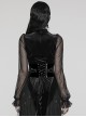 Body Shaping Black Velvet Appliqué Embroidered Back Cord Zipper Gothic Retro Corset