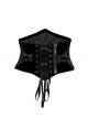 Body Shaping Black Velvet Appliqué Embroidered Back Cord Zipper Gothic Retro Corset