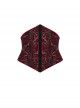 Body Shaping Red Velvet Appliqué Embroidered Back Cord Zipper Gothic Retro Corset