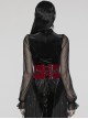Body Shaping Red Velvet Appliqué Embroidered Back Cord Zipper Gothic Retro Corset