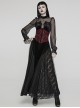 Body Shaping Red Velvet Appliqué Embroidered Back Cord Zipper Gothic Retro Corset