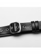 Handsome Black Pu Leather Hollow Metal Ring Link Punk Style Adjustable Choker Harness