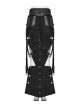 Black Exaggerated Inverted Triangle Woven Stitching With Rubberized Side Metal Chain Punk Style Skirt