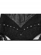Black Exaggerated Inverted Triangle Woven Stitching With Rubberized Side Metal Chain Punk Style Skirt