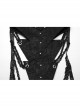 Black Exaggerated Inverted Triangle Woven Stitching With Rubberized Side Metal Chain Punk Style Skirt