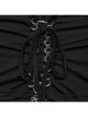 Sexy Black Soft Knitted Front Metal Link Chain Punk Style Daily Halterneck Short Sleeved T-Shirt