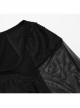 Personalized Black Stretch Knitted See Through Mesh Front And Back Hollow Skull Buckle Decoration Gothic Style Long Sleeved Top