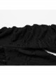 Irregular Ripped Knitted Spiked Hem With PU Leather Stand Collar Punk Style Slim Long Sleeved T-Shirt