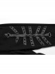 Wild Black Stretch Woven Patchwork Mesh Metal Rivets On The Front Punk Style Cutout Leggings