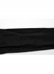 Black Stretch Denim Patchwork Mesh Front Metal Rivet Embellished Punk Style Hollow Leggings