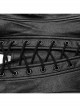 Black Elastic Twill Taped Mesh Front Chest With Asymmetrical Split Straps And Punk Style Sexy Vest