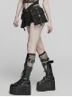 Detachable Black Stretch Denim Slip Pocket Punk Style Low Rise Performance Shorts