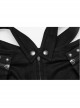 Detachable Black Stretch Denim Slip Pocket Punk Style Low Rise Performance Shorts