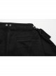 Detachable Black Stretch Denim Slip Pocket Punk Style Low Rise Performance Shorts