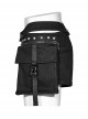 Detachable Black Stretch Denim Slip Pocket Punk Style Low Rise Performance Shorts